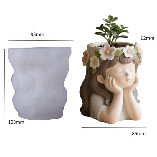 Cute Girl Planter Mold ARM407