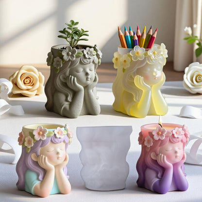 Cute Girl Planter Mold ARM407