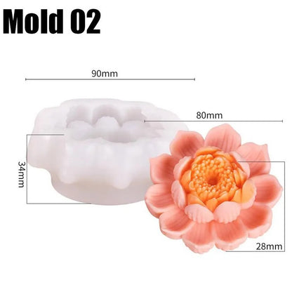 4 Style Lotus Flower WCM761 (set of 4)