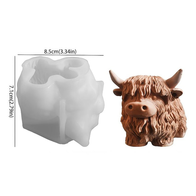 Highland Coo candle mold WCM771