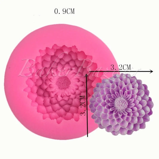 Dahlia bloom Flower Mould l WCM798(gendaflower, marigold)