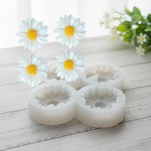 4 Cavity Yellow Daisy Mold WCM739
