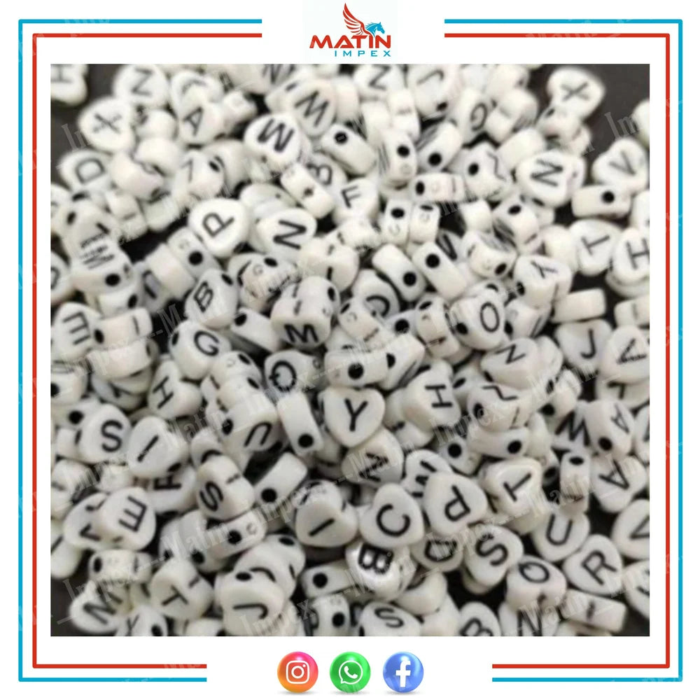 Secret Message Beads 100gram Heart Black  SMB004