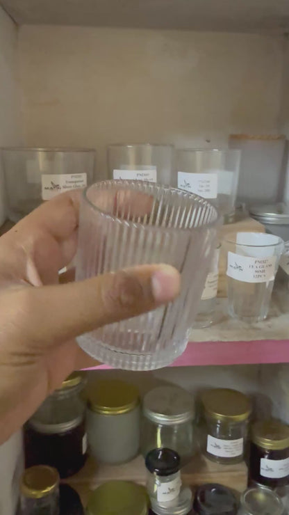 Crinkle flat bottom Jar 6 pcs 220ML (Set Of 6)  | PM414