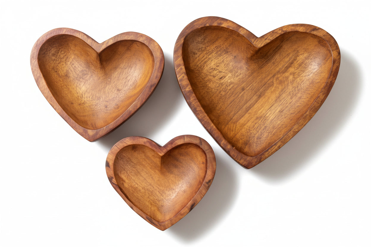 Wooden Candle Heart Bowl  WC002 |  WC007 |  WC011