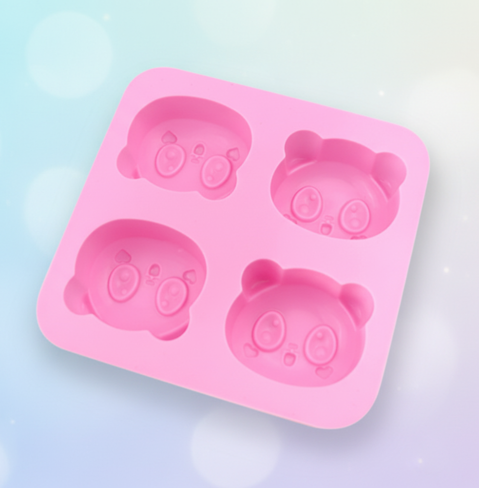 4-Cavity Panda Expression Silicone Mold | SSM275
