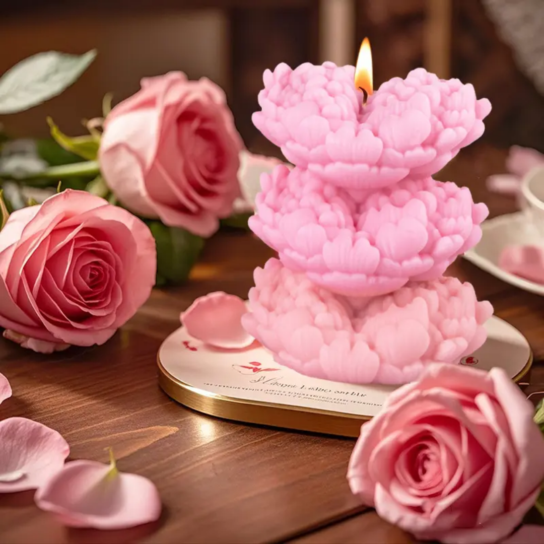 Stacked Rose Heart Mould WCM781