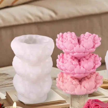 Stacked Rose Heart Mould WCM781