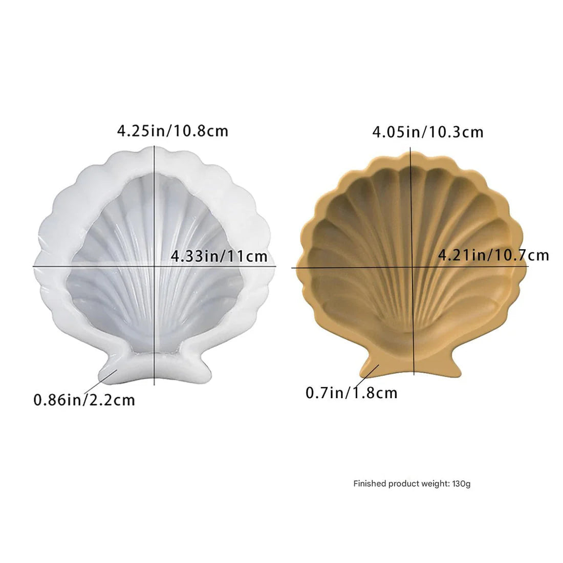 Beach shell craft mold ARM411 for DIY decor and candles