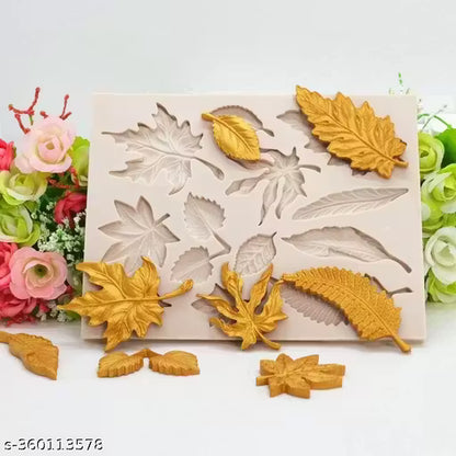 12-Cavity Autumn Leaves Detail Mould CFM381 (own)