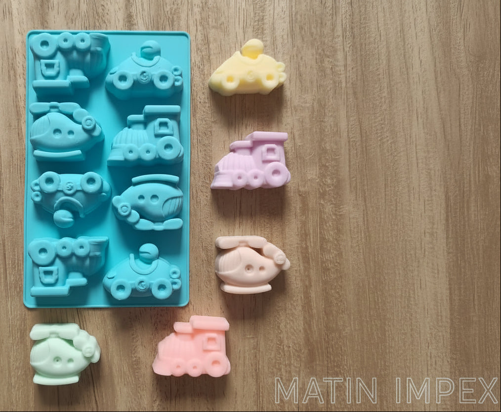 Car, Train, Helicopter Silicon Mould 8 Cavity | SSM260