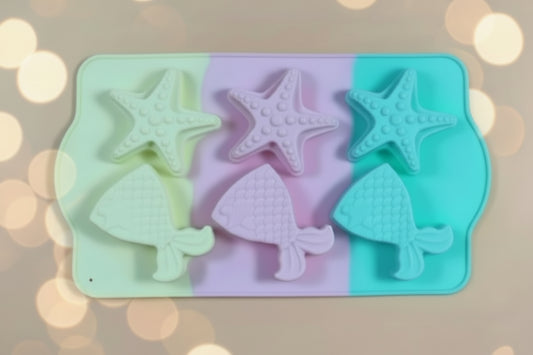 starfish and mermaid tails silicone mold 6-cavity | SSM263