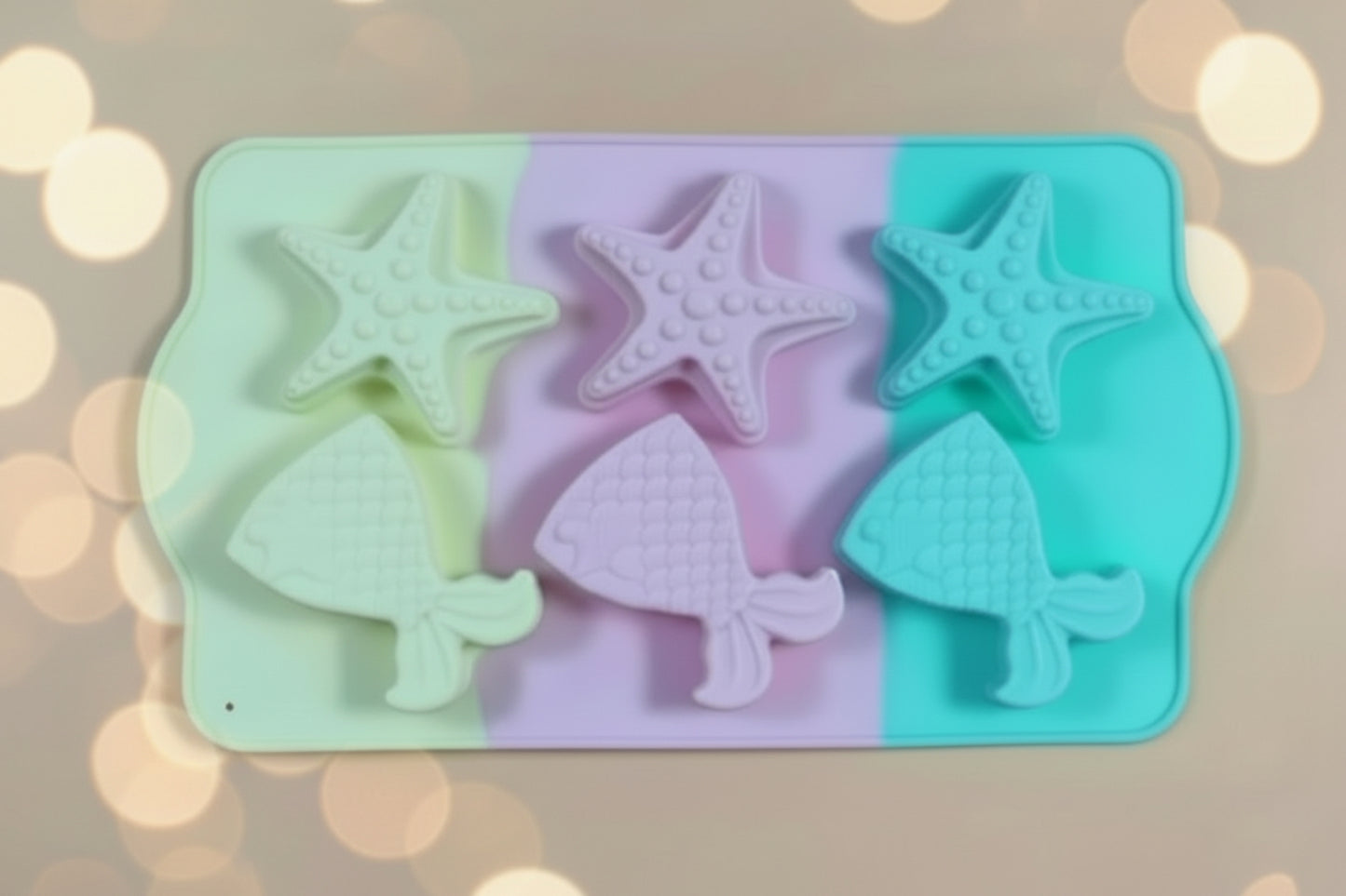 starfish and mermaid tails silicone mold 6-cavity | SSM263