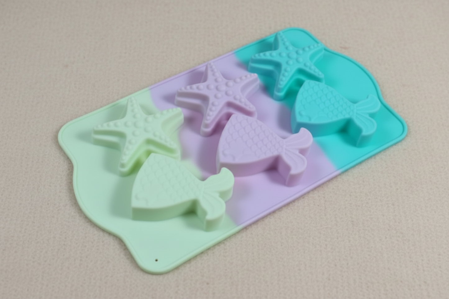 starfish and mermaid tails silicone mold 6-cavity | SSM263