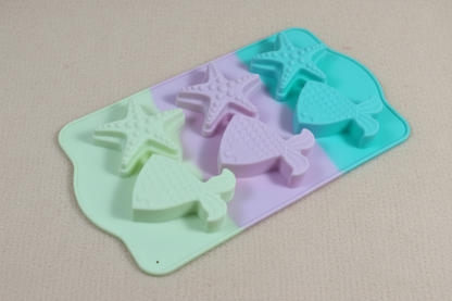 starfish and mermaid tails silicone mold 6-cavity | SSM263