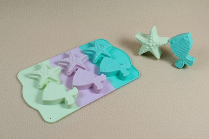 starfish and mermaid tails silicone mold 6-cavity | SSM263