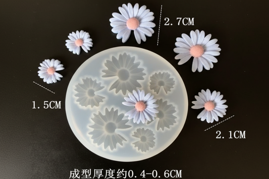 Tiny Blossom Daisy Mold CFM410 for fondant, chocolate, and craft decoration