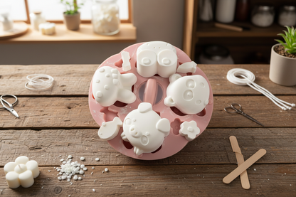 Tiny smiles animal mould SSM246 for DIY candle and resin crafts