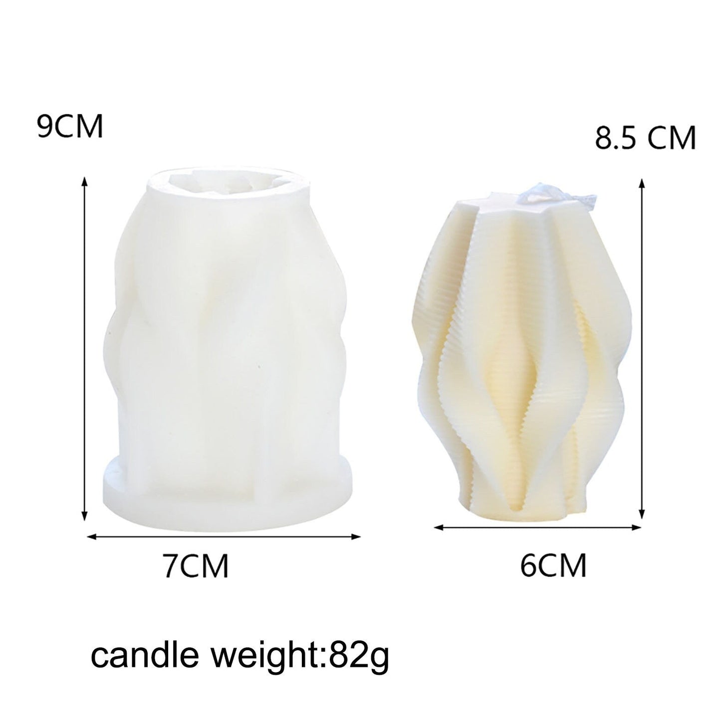 Twisted Pillar Candle Silicone Mould WCM170 ideal for candle making and decorative craft creations