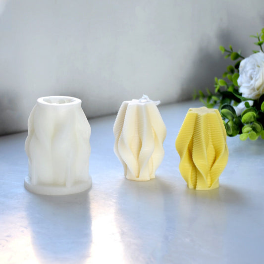 Twisted Strip Pillar Silicone Mold WCM170 for handmade pillar candles and DIY craft projects