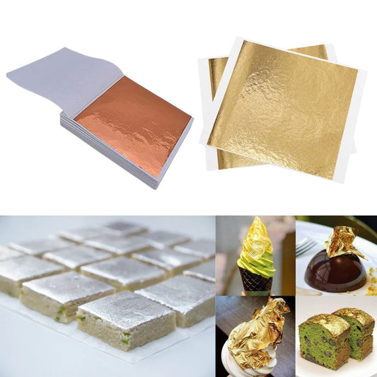 Foils - Gold, Silver, Bronze varak sheet / AFF007-AFF008 (pack of 10)